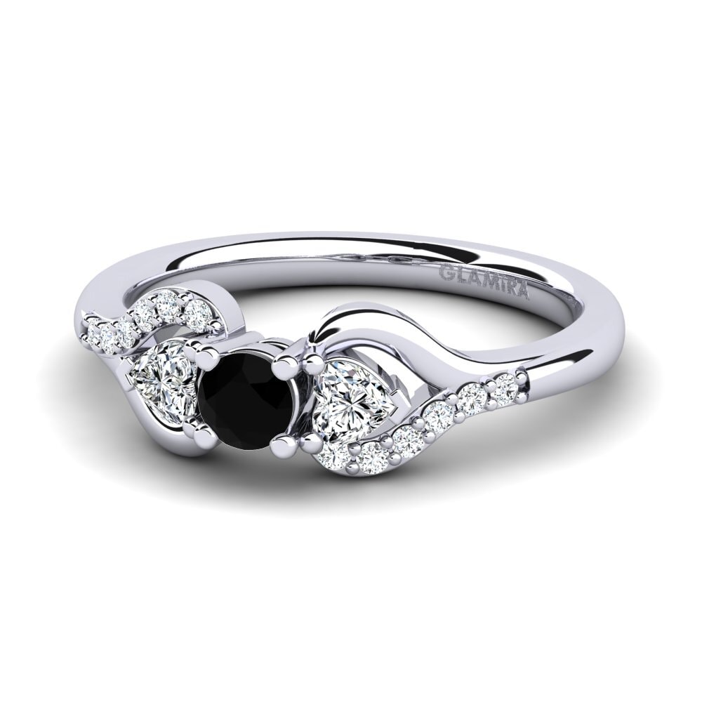 Black Diamond Engagement Ring Roselina 0.16 crt