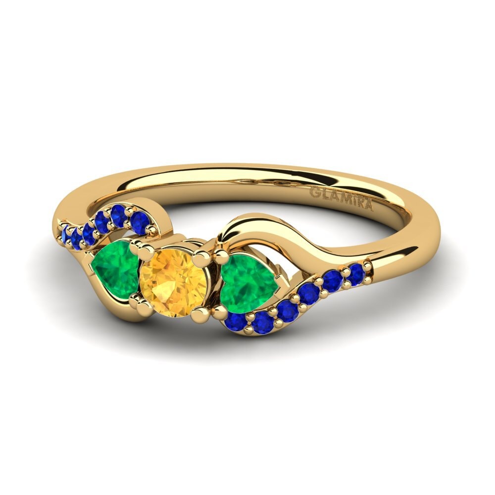 9k Yellow Gold Engagement Ring Roselina 0.16 crt