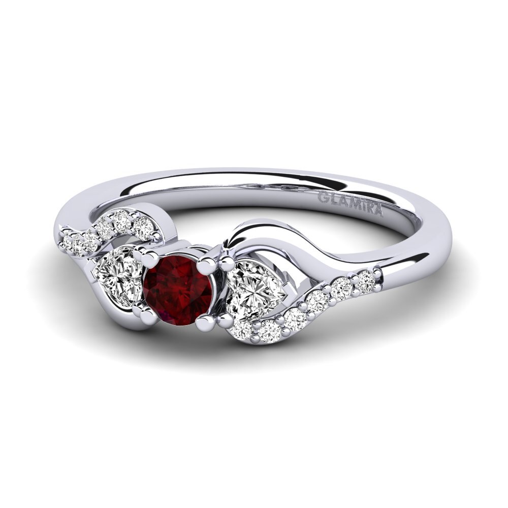 Đá Garnet / Ngọc Hồng Lựu Nhẫn đính hôn Roselina 0.16 crt