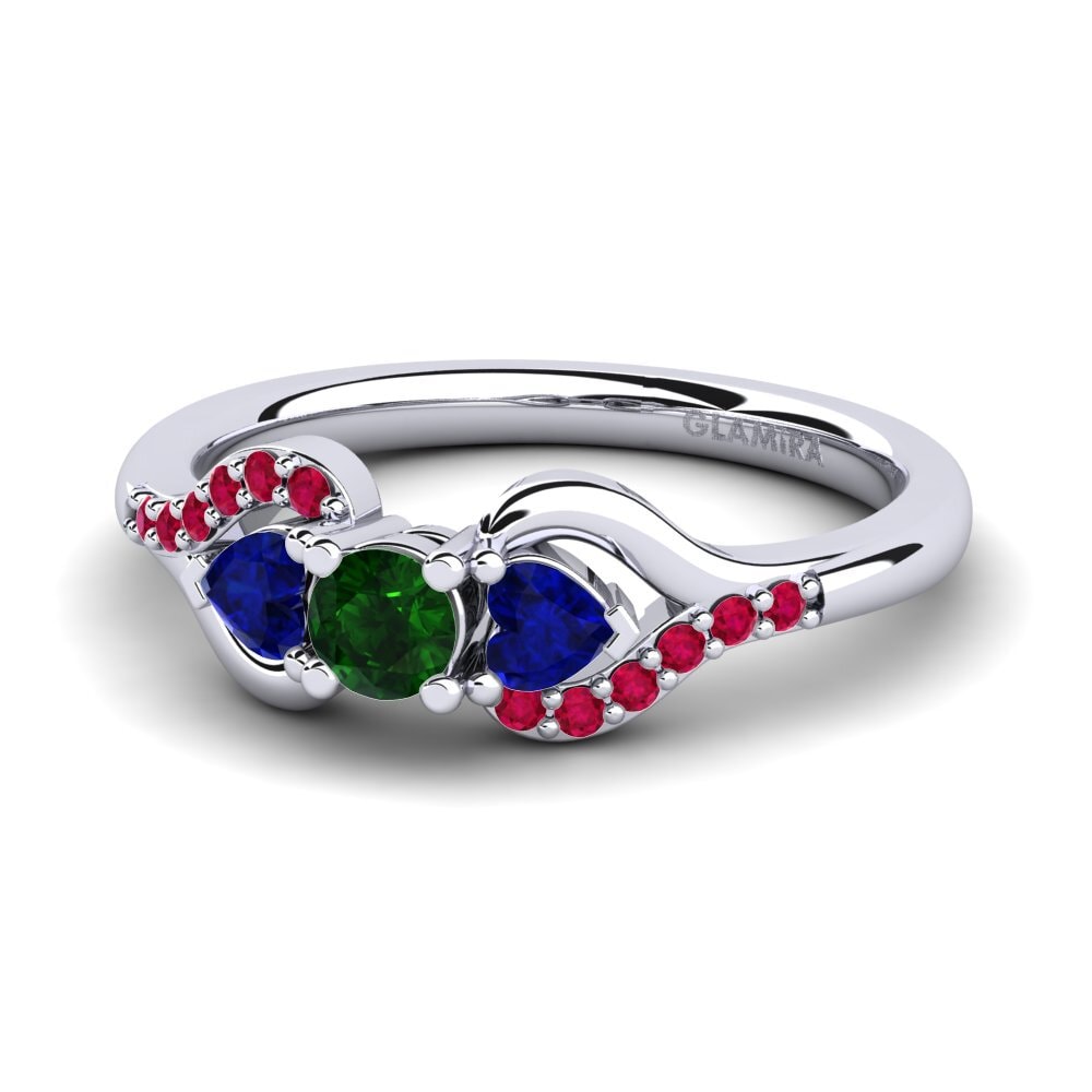 Green Tourmaline Engagement Ring Roselina 0.16 crt