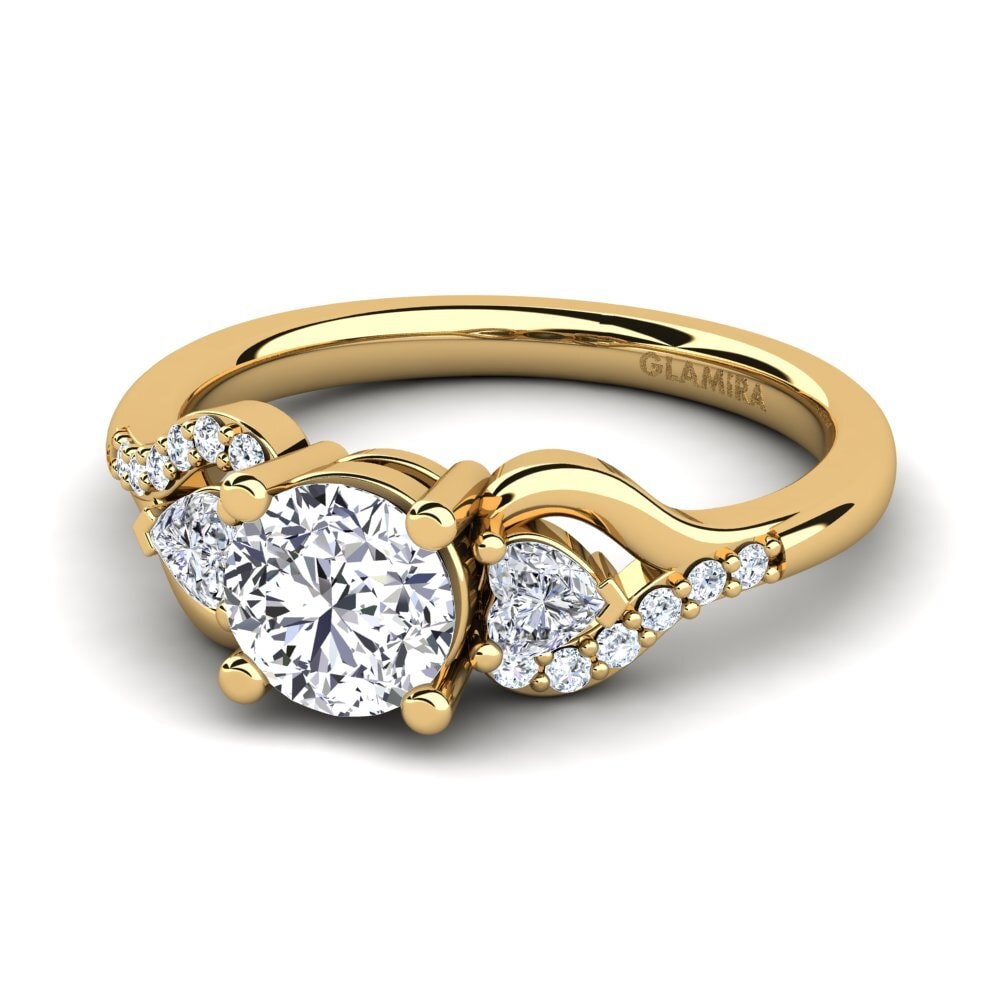 14k Oro Amarillo Anillo de compromiso Roselina 0.8 crt