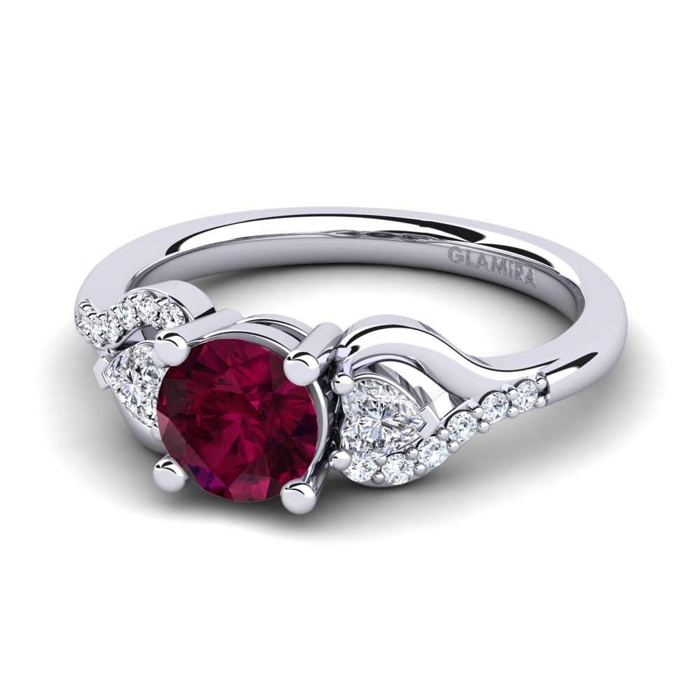 9ct White Gold Rhodolite Garnet Engagement Ring Roselina 0.8 crt