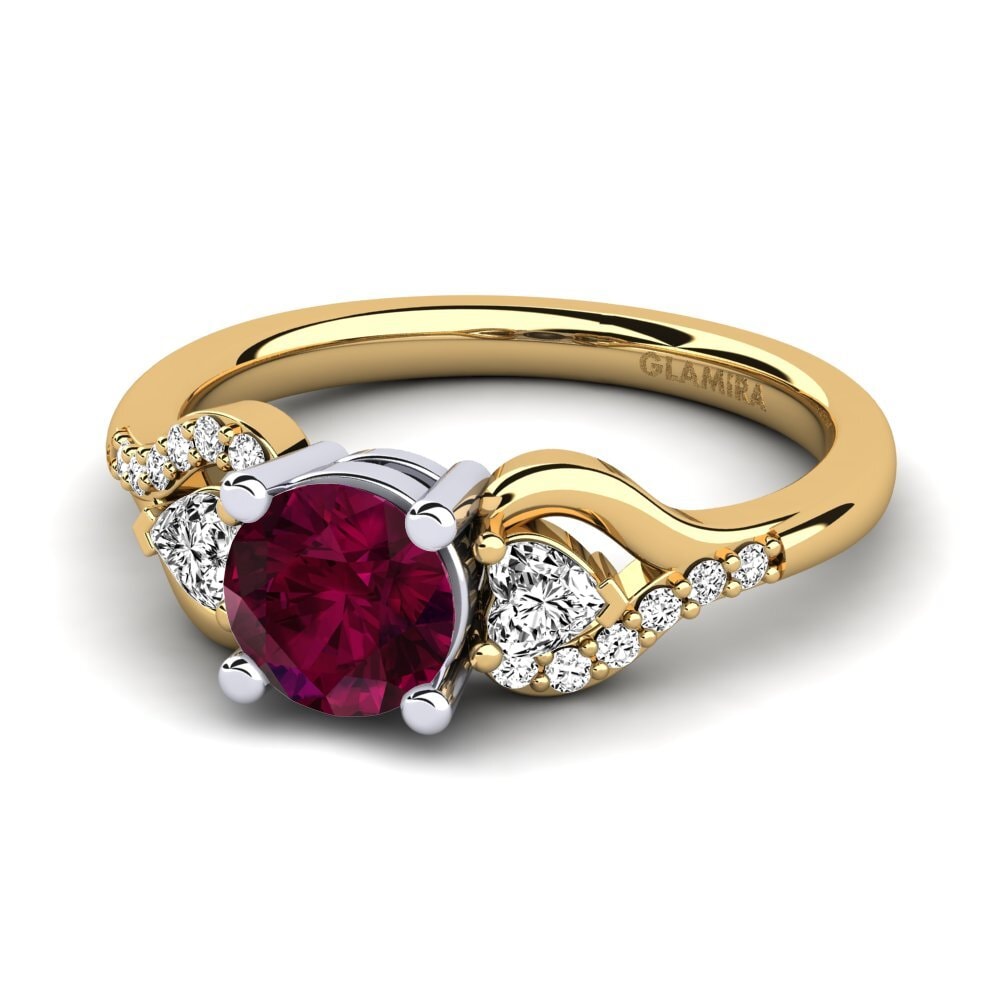 Đá Rhodolite Nhẫn đính hôn Roselina 0.8 crt