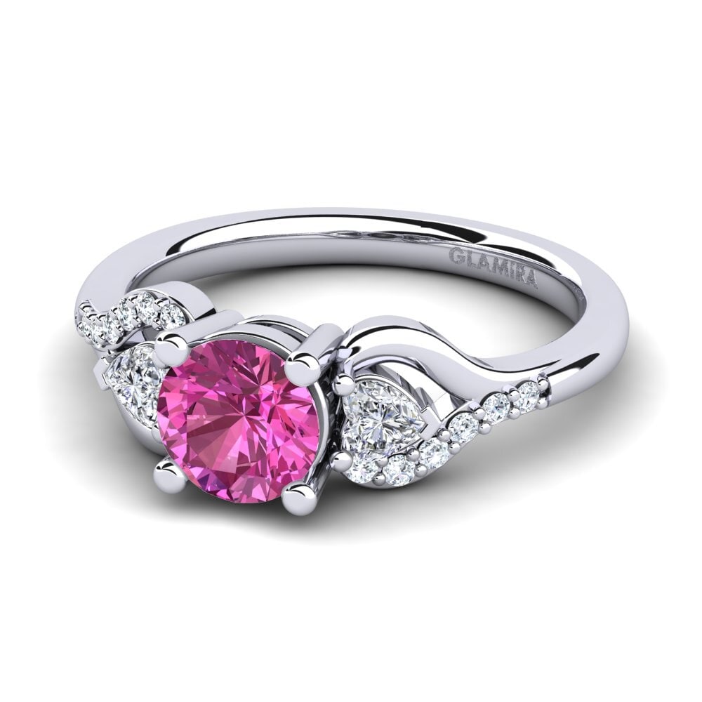 9ct White Gold Pink Topaz Engagement Ring Roselina 0.8 crt