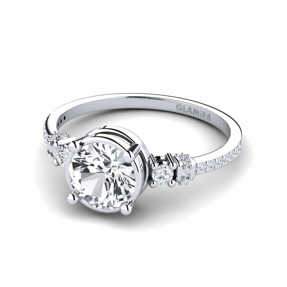 White Zircon Engagement Ring Roselyn