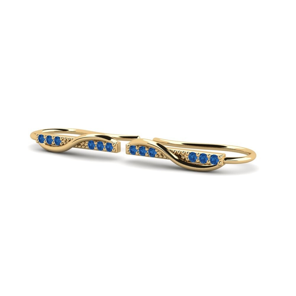 Zircônia azul escuro Brincos Feminino Roshanee