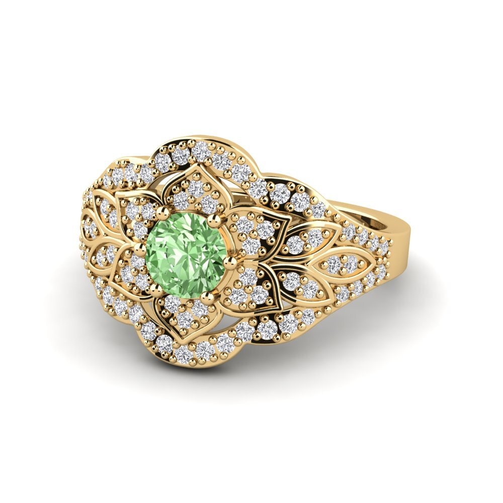 Diamante Verde Anillo Rouvera