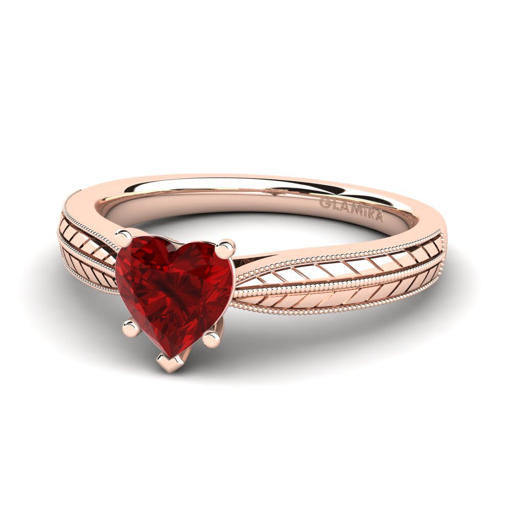 18ct Rose Gold Ruby (Lab Created) Women's Ring Roxanne