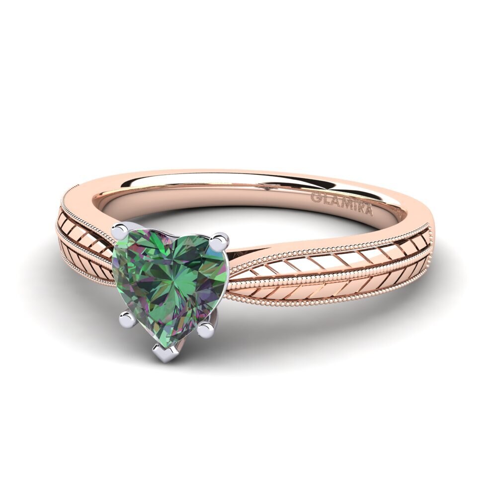 9ct Rose & White Gold Mystic Topaz Women's Ring Roxanne