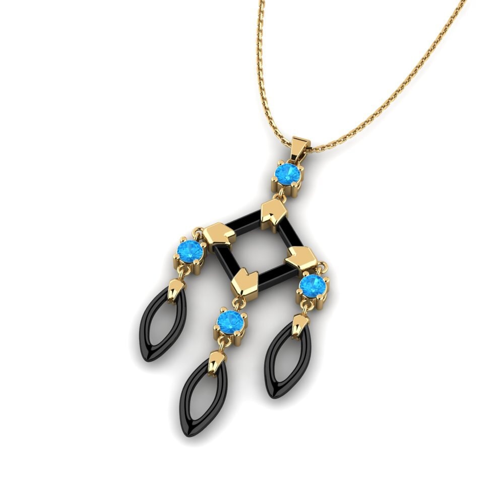 Topacio azul Colgante de Mujer Royse