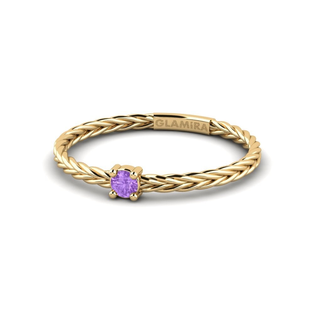 14ct Yellow Gold Amethyst Ring Rozarano