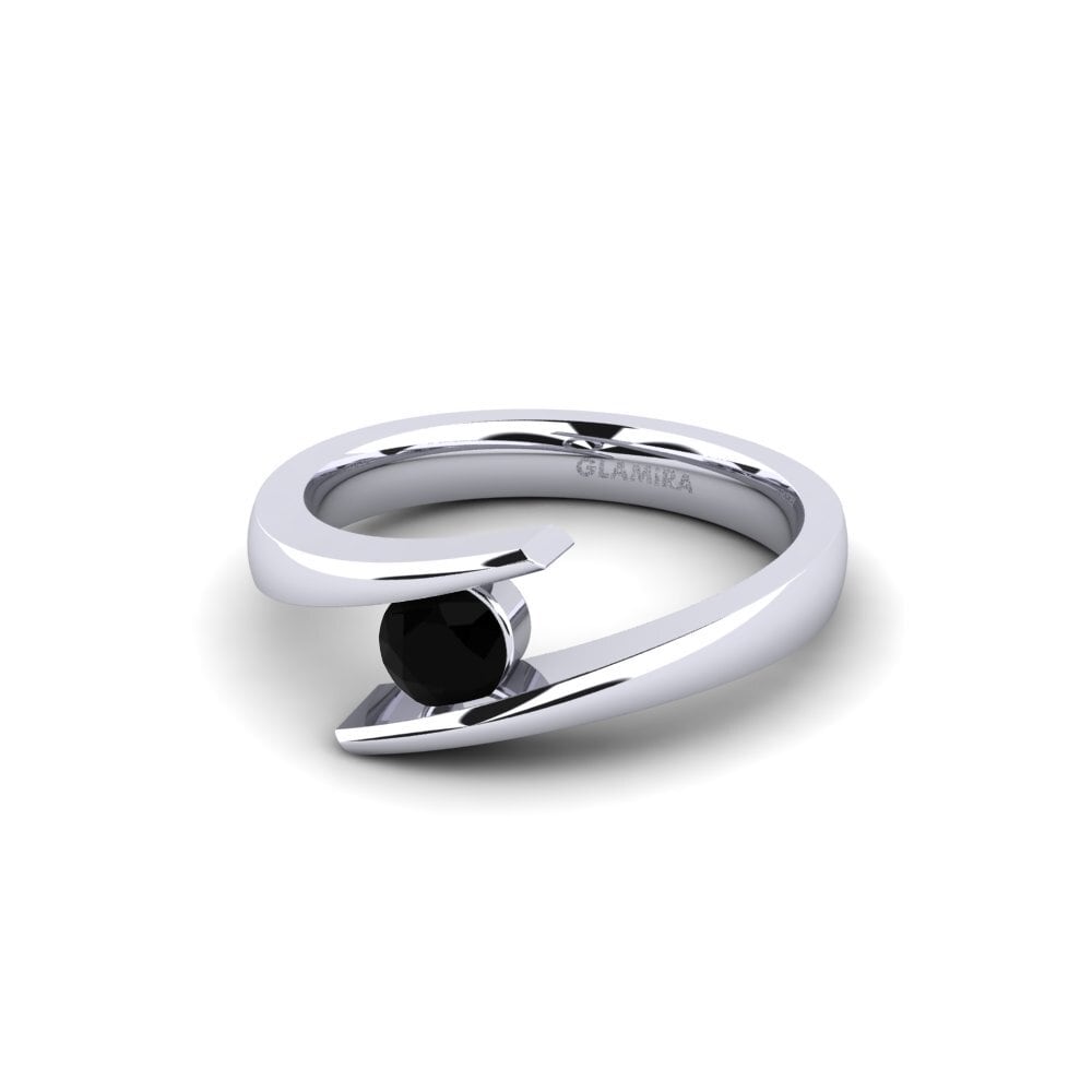 Zafiro negro Anillo de compromiso Rosita