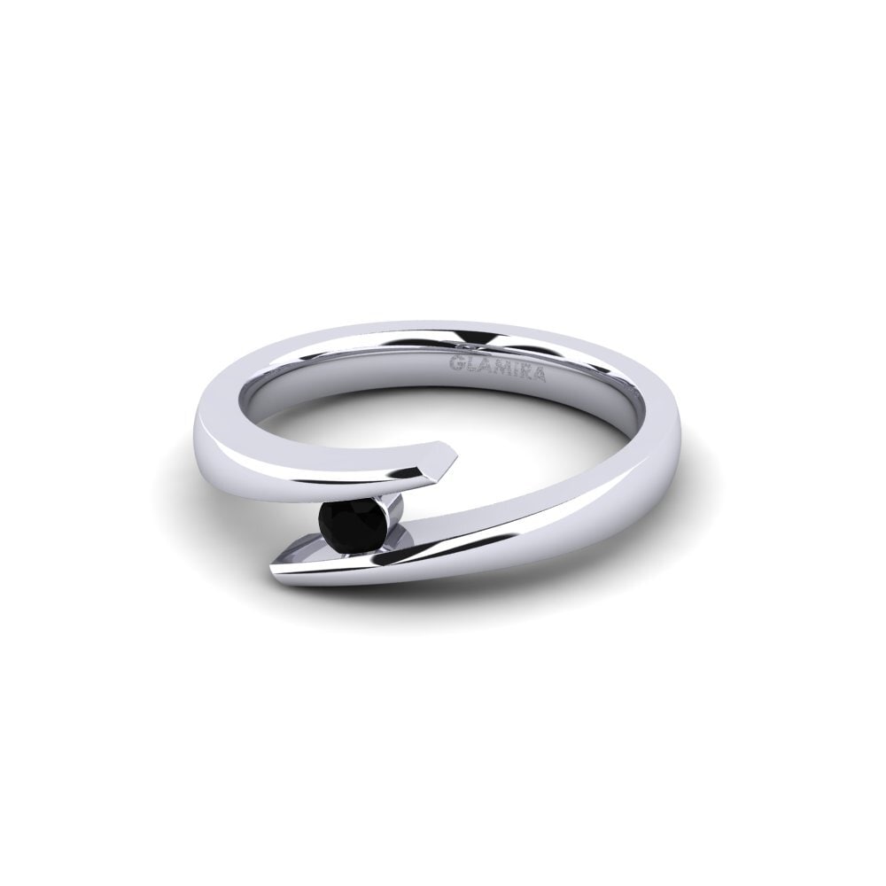Zafiro negro Anillo de compromiso Rosita 0.1 crt