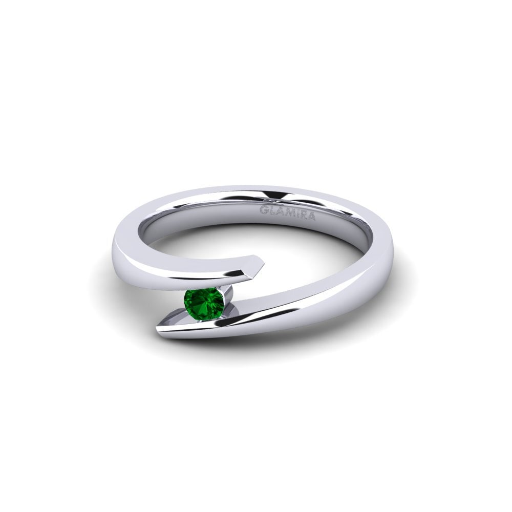 Circonita Verde Anillo de compromiso Rosita 0.1 crt