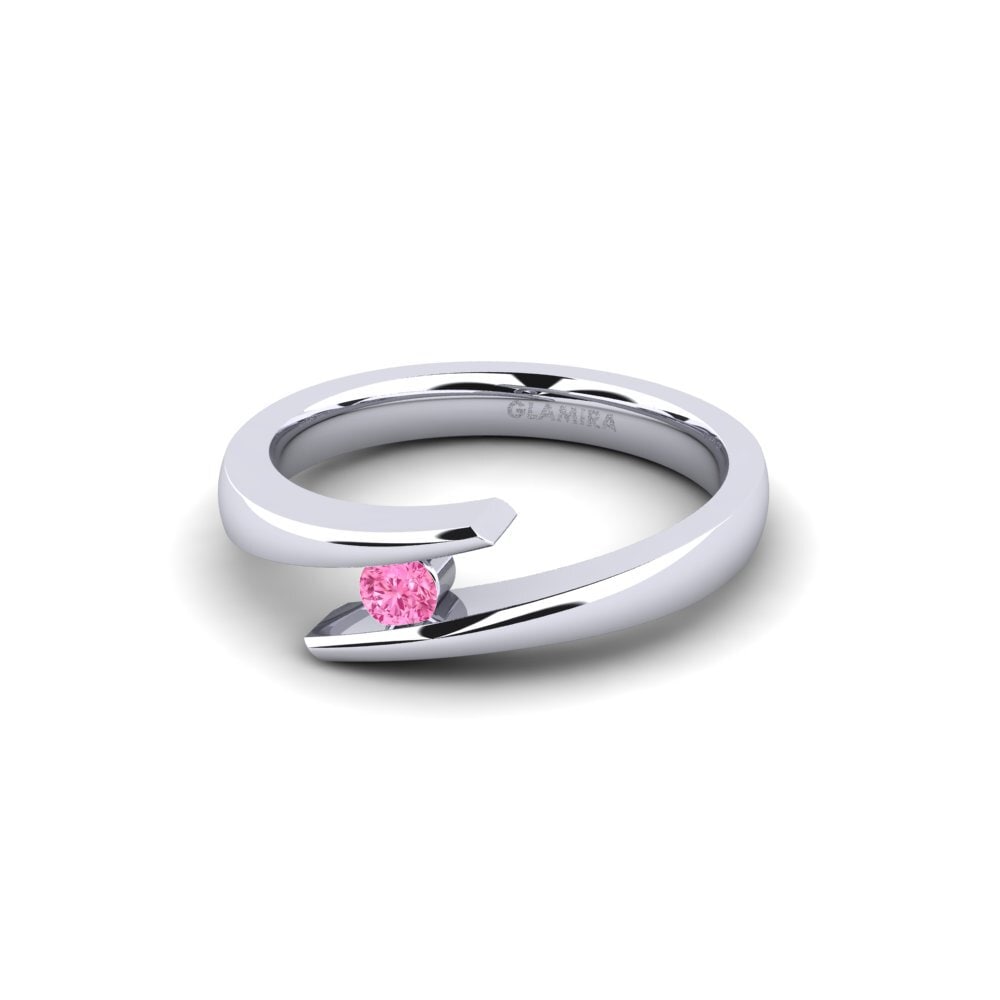 Zafiro Rosado Anillo de compromiso Rosita 0.1 crt