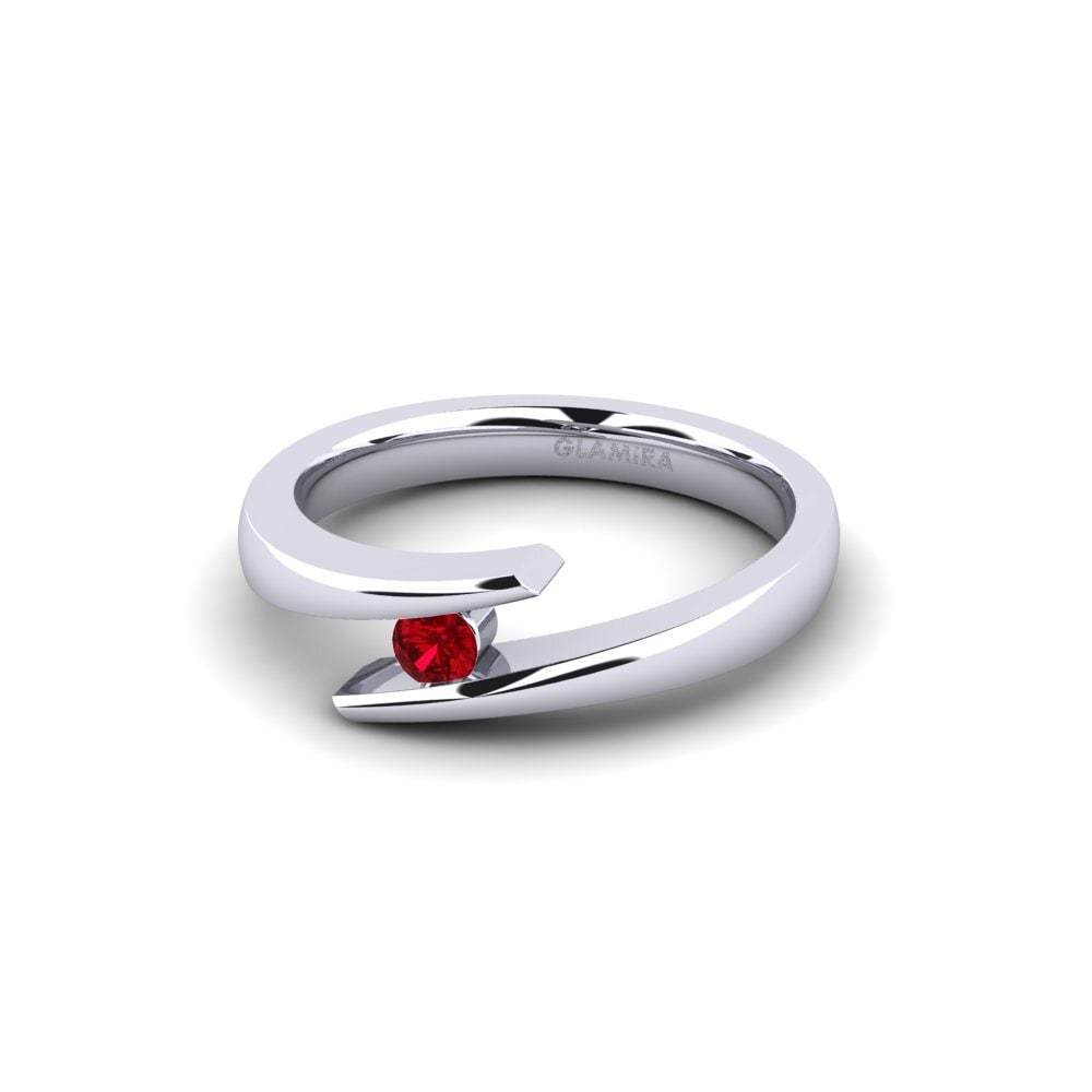 Circonita Roja Anillo de compromiso Rosita 0.1 crt