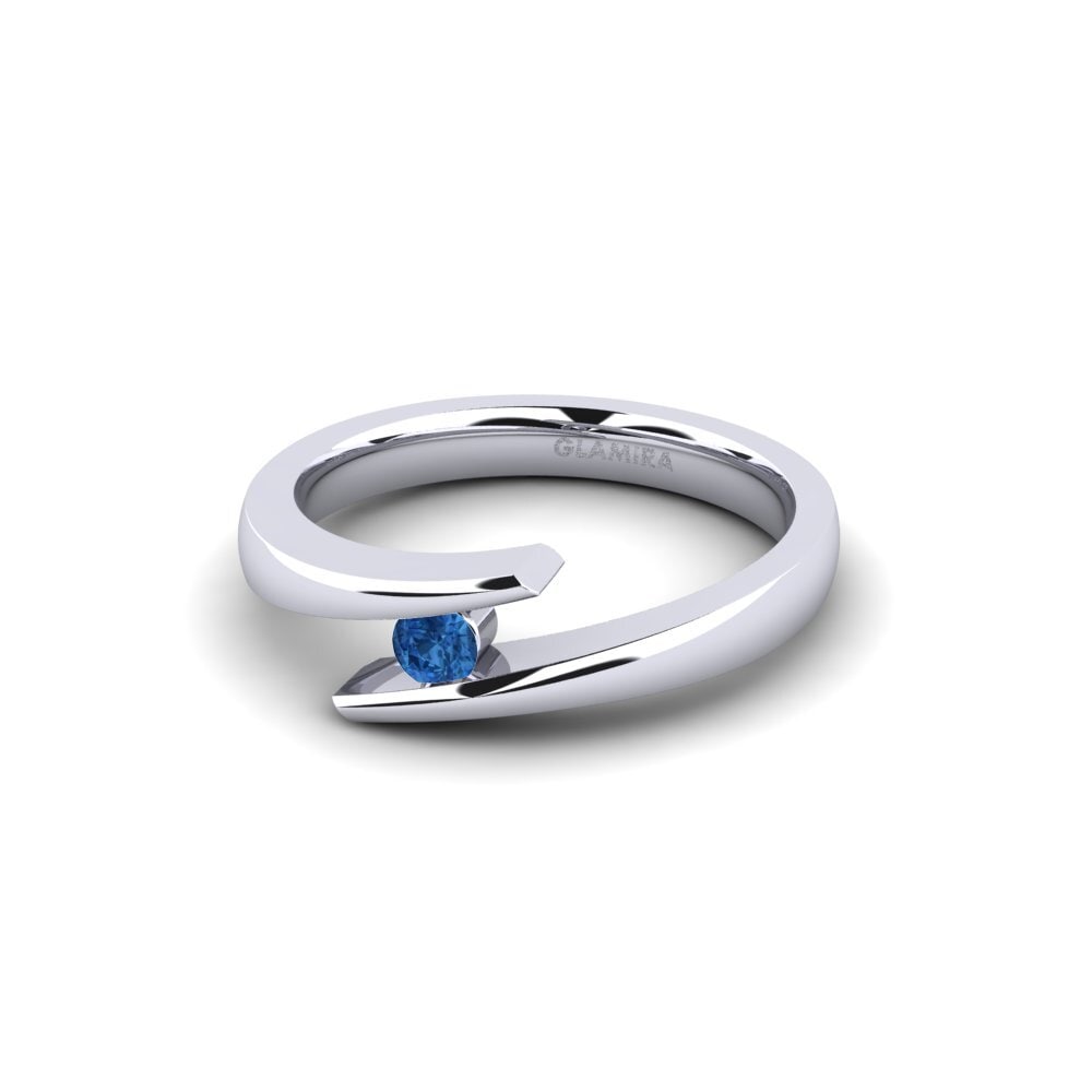 Circonita Azul Oscuro Anillo de compromiso Rosita 0.1 crt