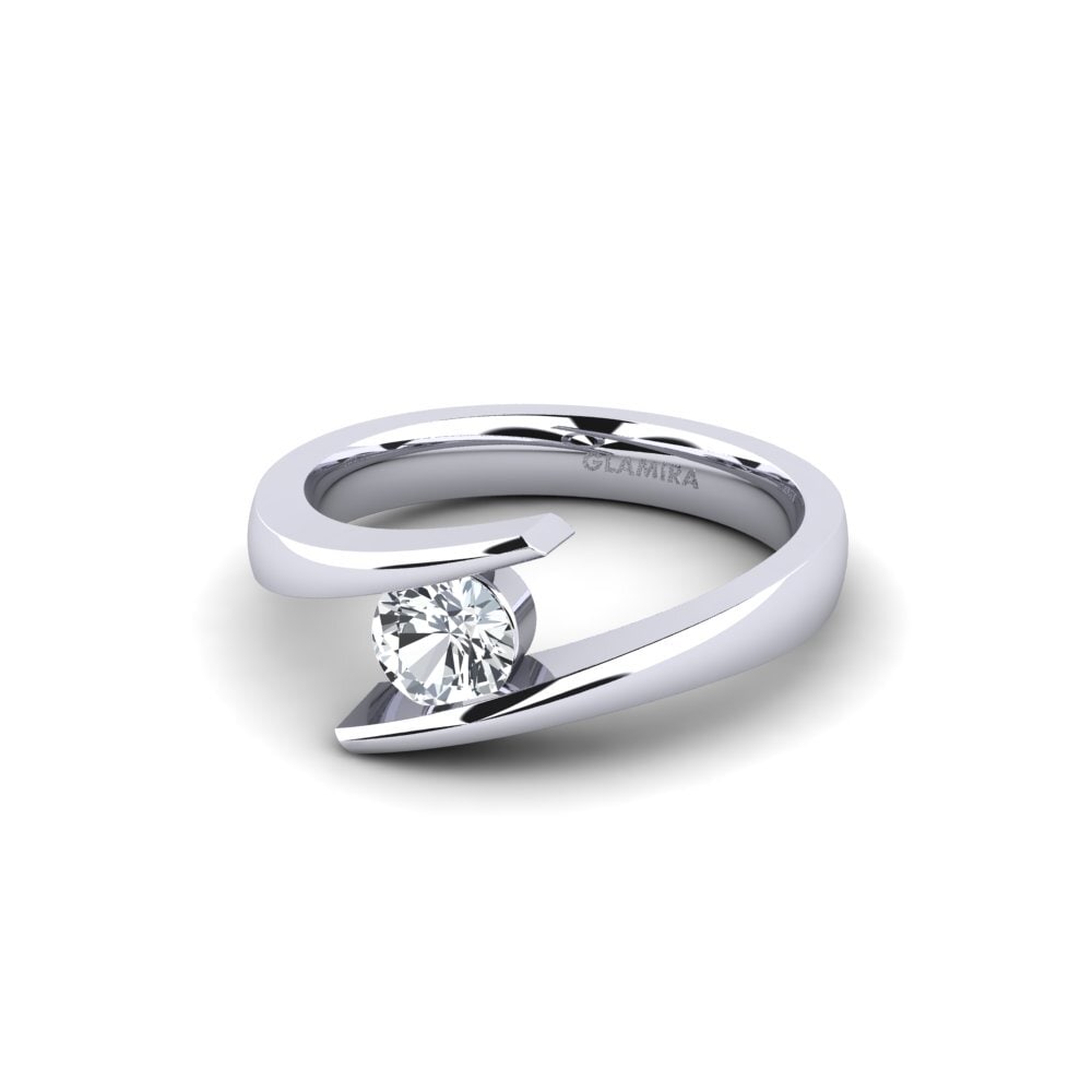 White Zircon Engagement Ring Rosita 0.5 crt