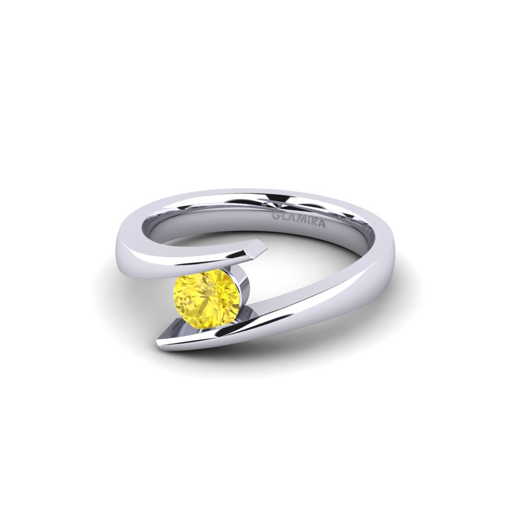 Yellow Sapphire Engagement Ring Rosita 0.5 crt