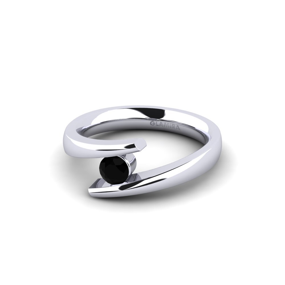 Zafiro negro Anillo de compromiso Rosita 0.25 crt