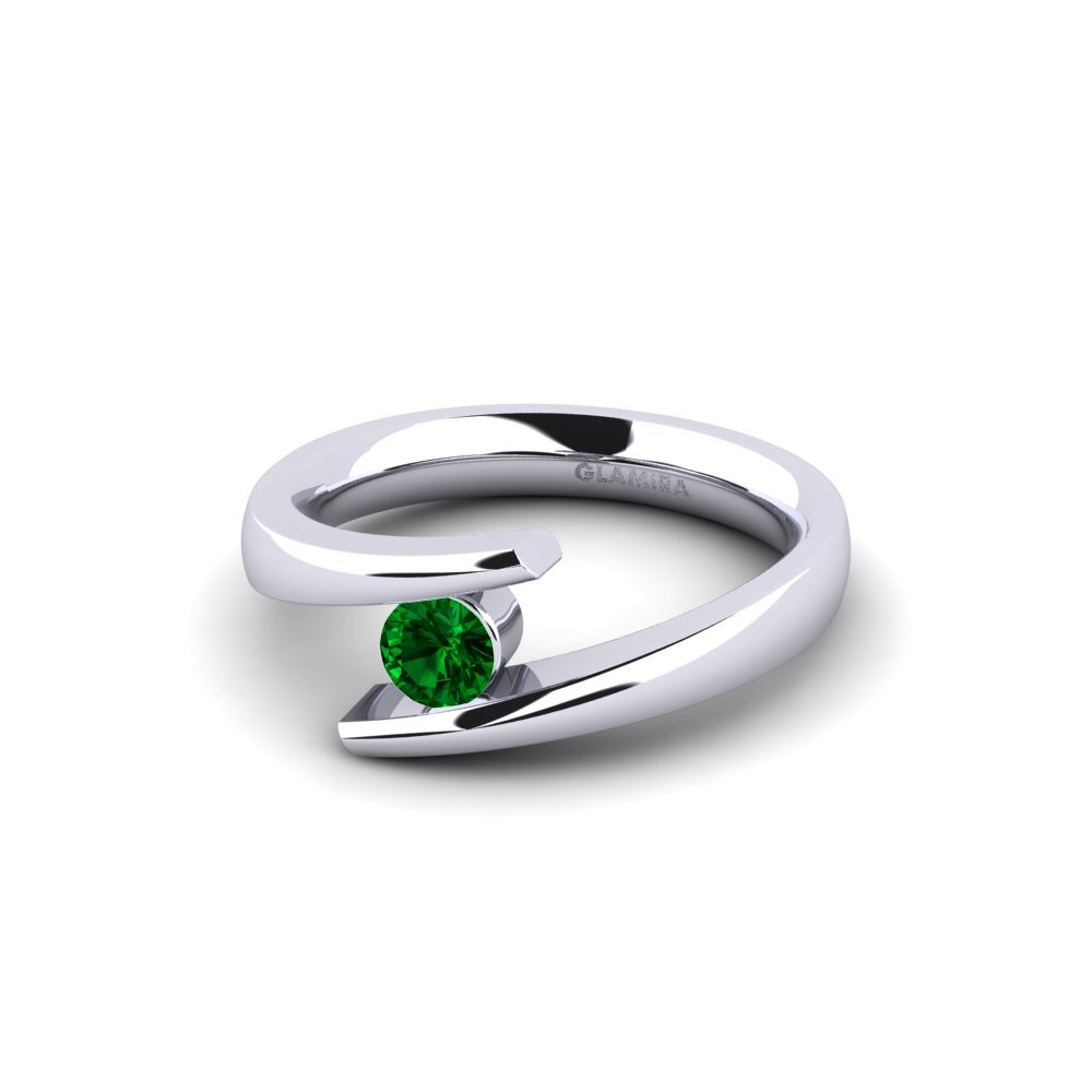 Circonita Verde Anillo de compromiso Rosita 0.25 crt