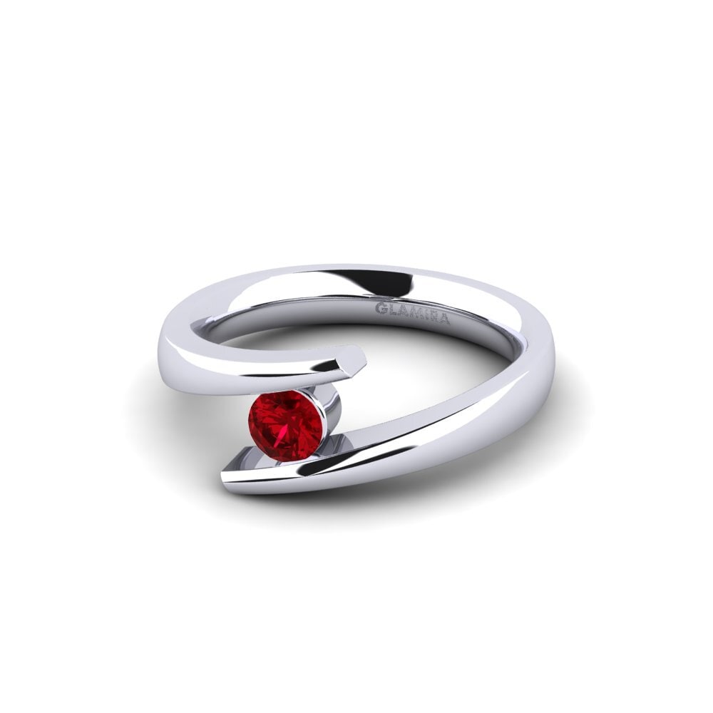Circonita Roja Anillo de compromiso Rosita 0.25 crt