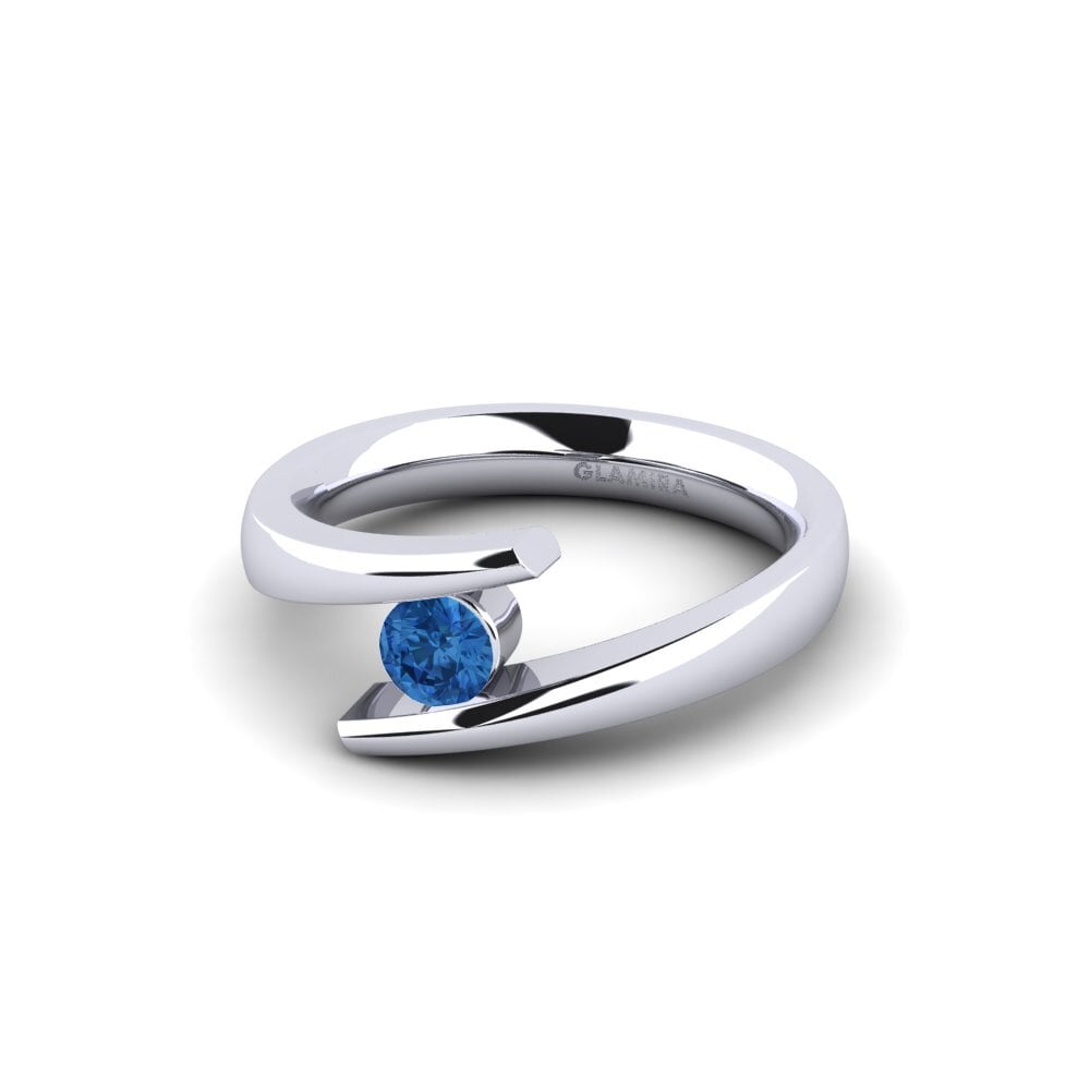Circonita Azul Oscuro Anillo de compromiso Rosita 0.25 crt