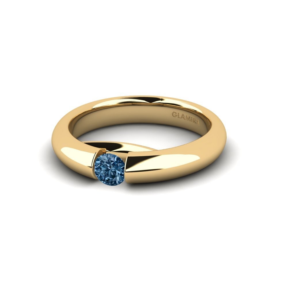 Blue Diamond Engagement Ring Ursula 0.25crt