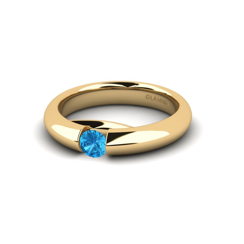 Topaze Bleue Bague de fiançailles Ursula 0.25crt