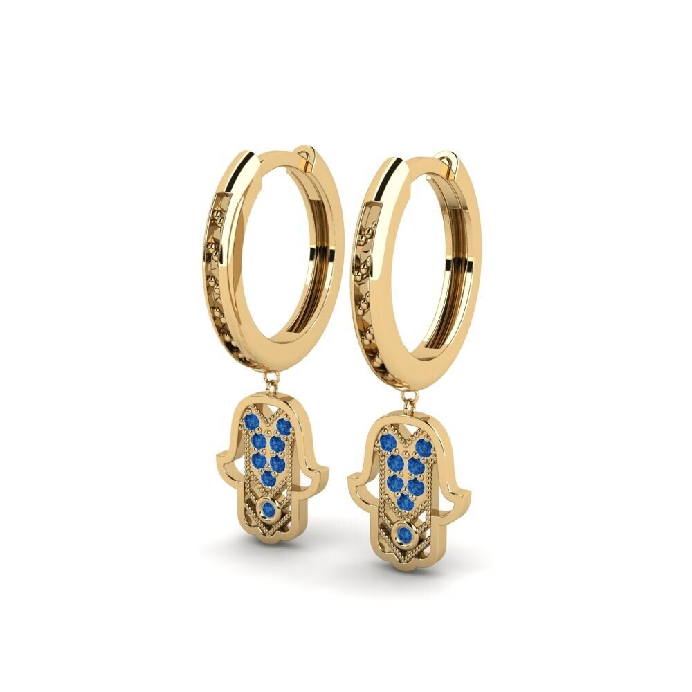 Donker Blauwe Zirkoon Dames Oorbellen Ruber