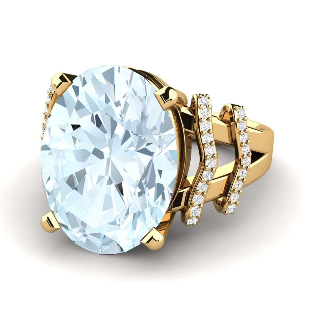 14k Oro Amarillo Anillo Rubi
