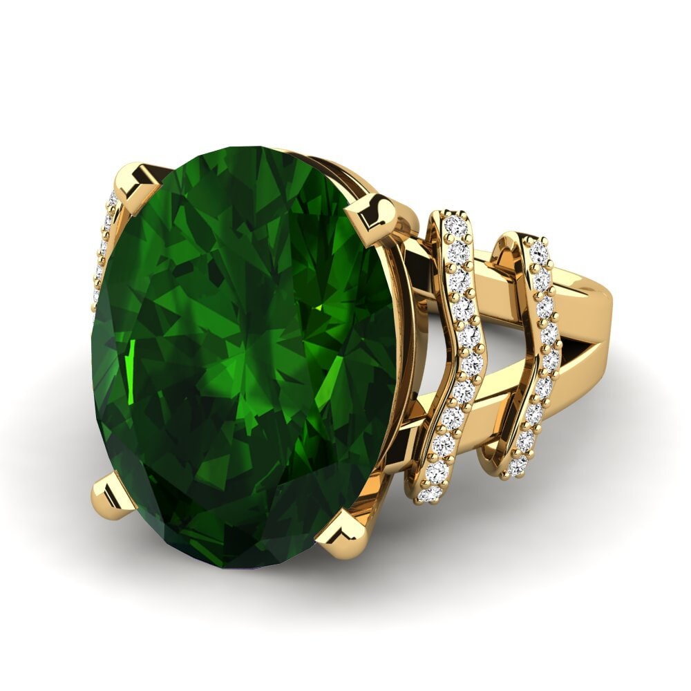 Turmalina verde Anillo Rubi