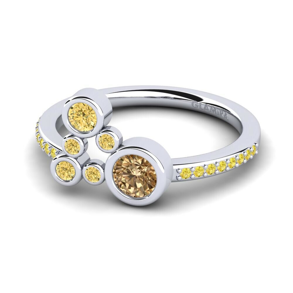 Diamante café Anillo de compromiso Rudina