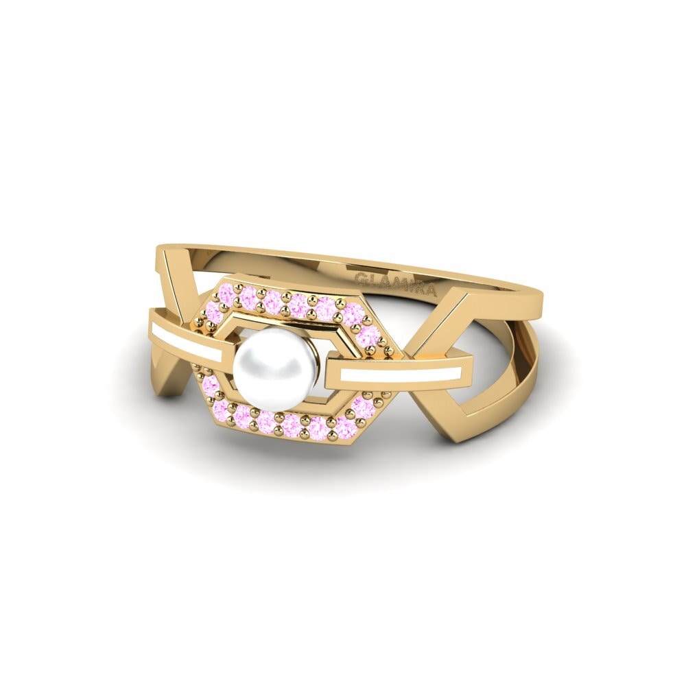 Zafiro Rosado Anillo Ruiva