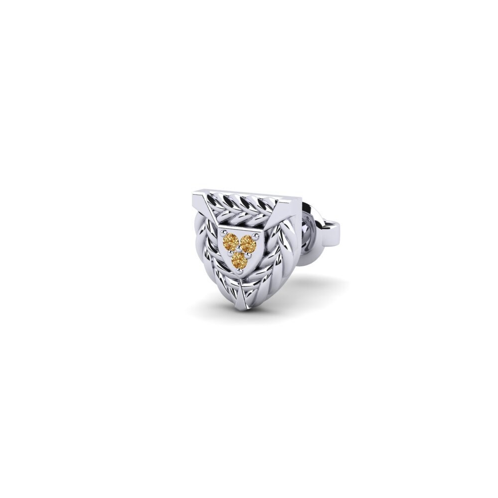 925 stříbro Hnědý diamant Pánské náušnice Rune