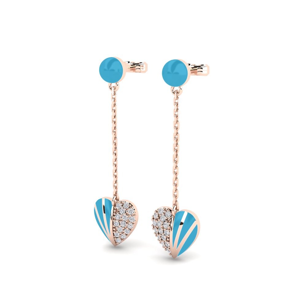 14k Oro Rosa Pendiente de mujer Russet