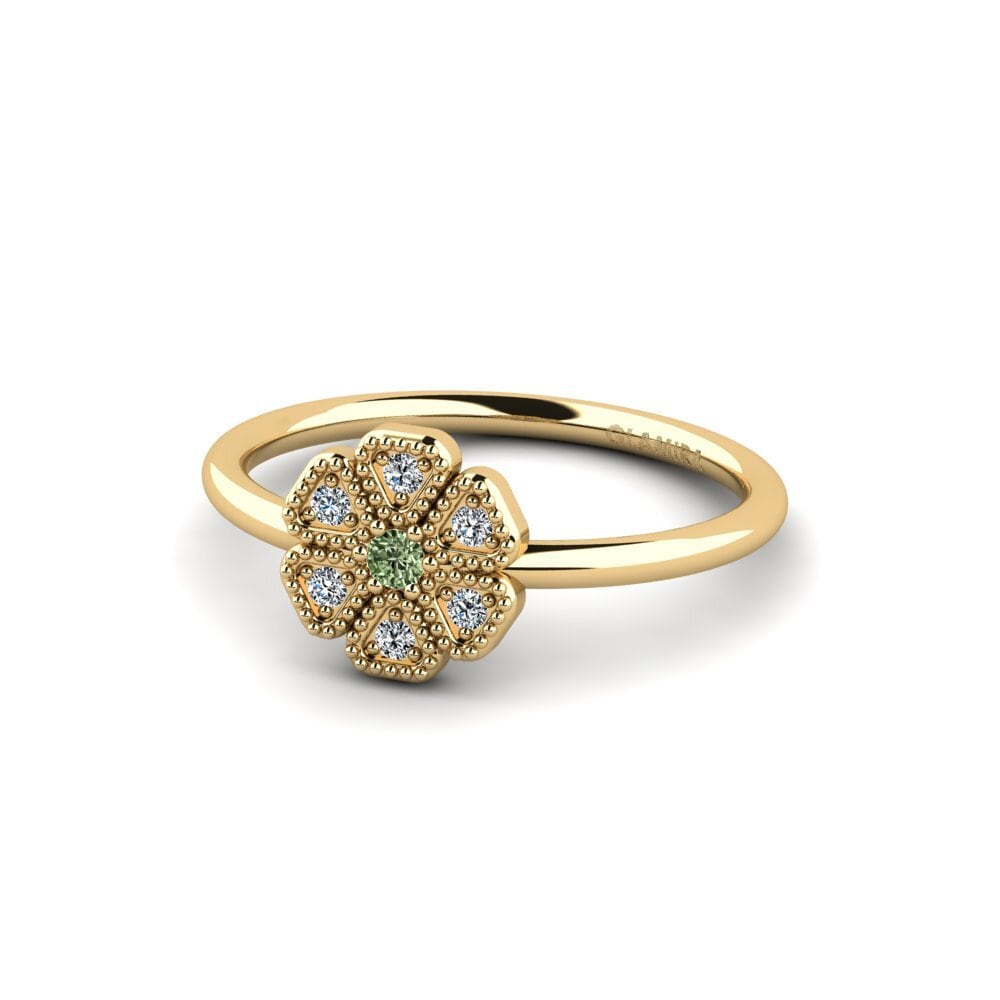 Diamante Verde Anillo Rustate