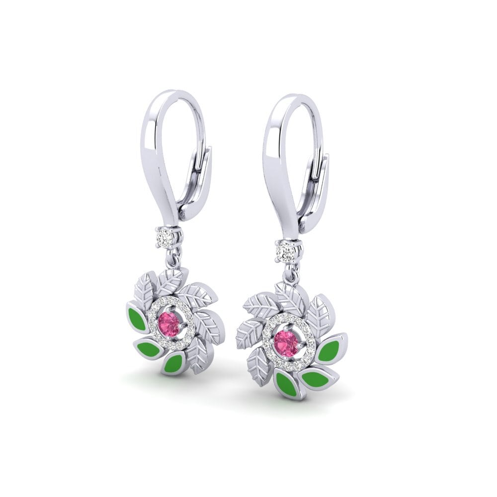 Turmalina rosa Pendiente de mujer Rutha