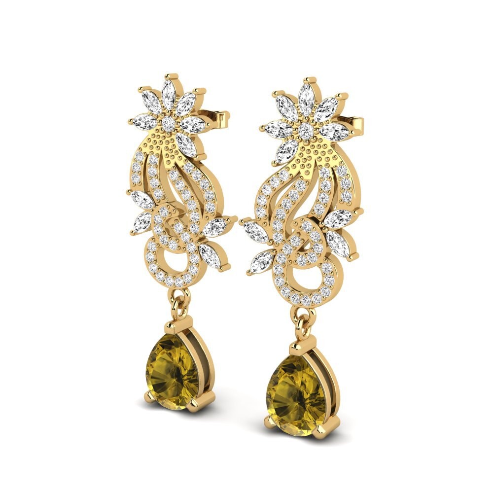 Đá Zircon Nâu Bông tai nữ Ryann