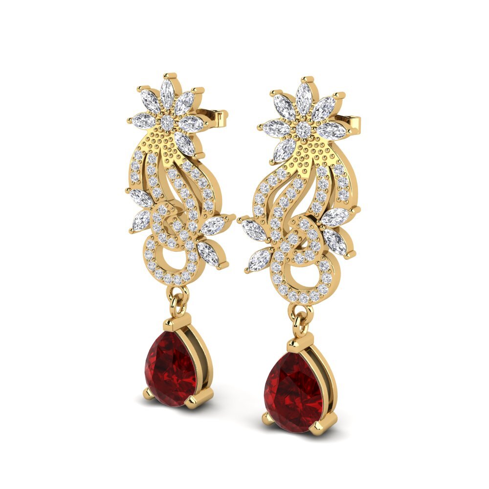 Ruby (Lab Created) Women's Earring Ryann