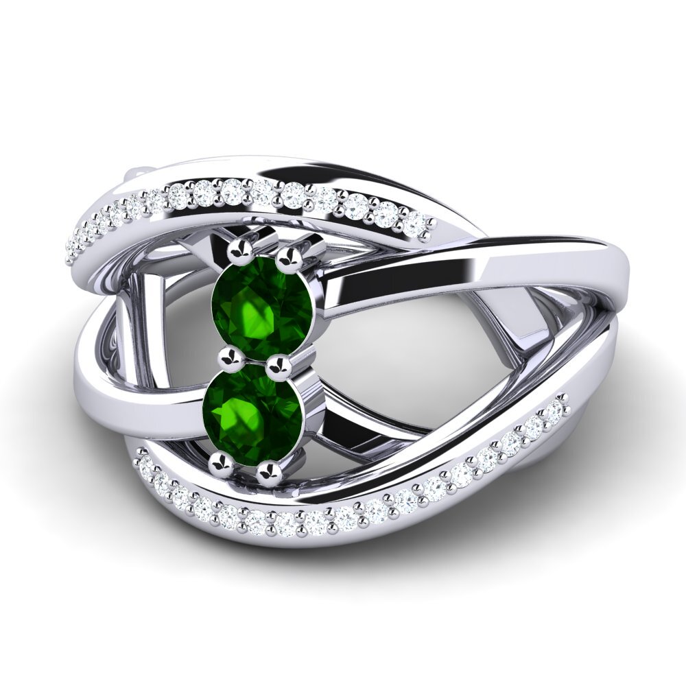 950 Platinum Green Tourmaline Ring Rylind