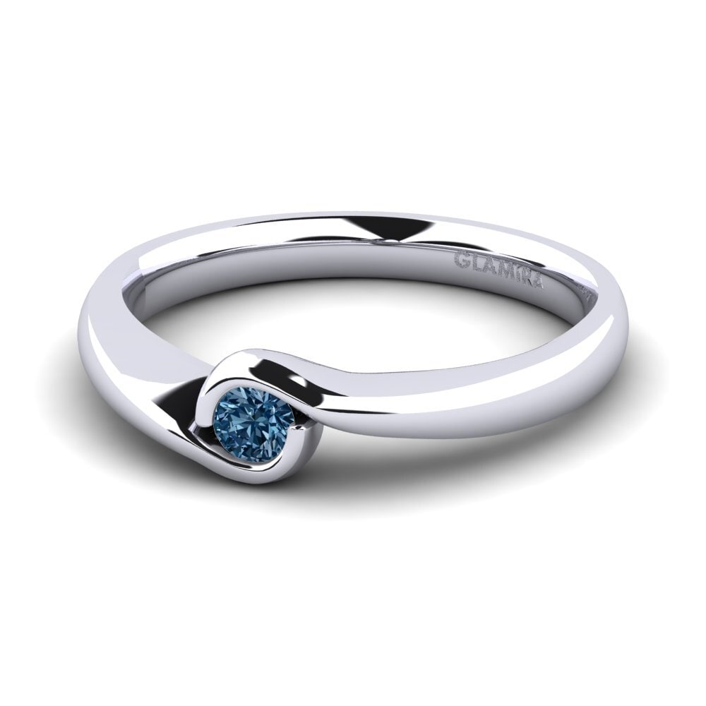 Diamante Azul Anillo de compromiso Sabella 01crt
