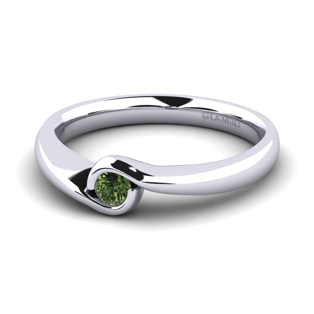 Zafiro Verde Anillo de compromiso Sabella 01crt