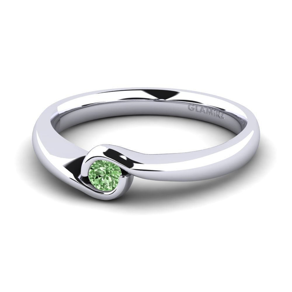 Diamante Verde Anillo de compromiso Sabella 01crt