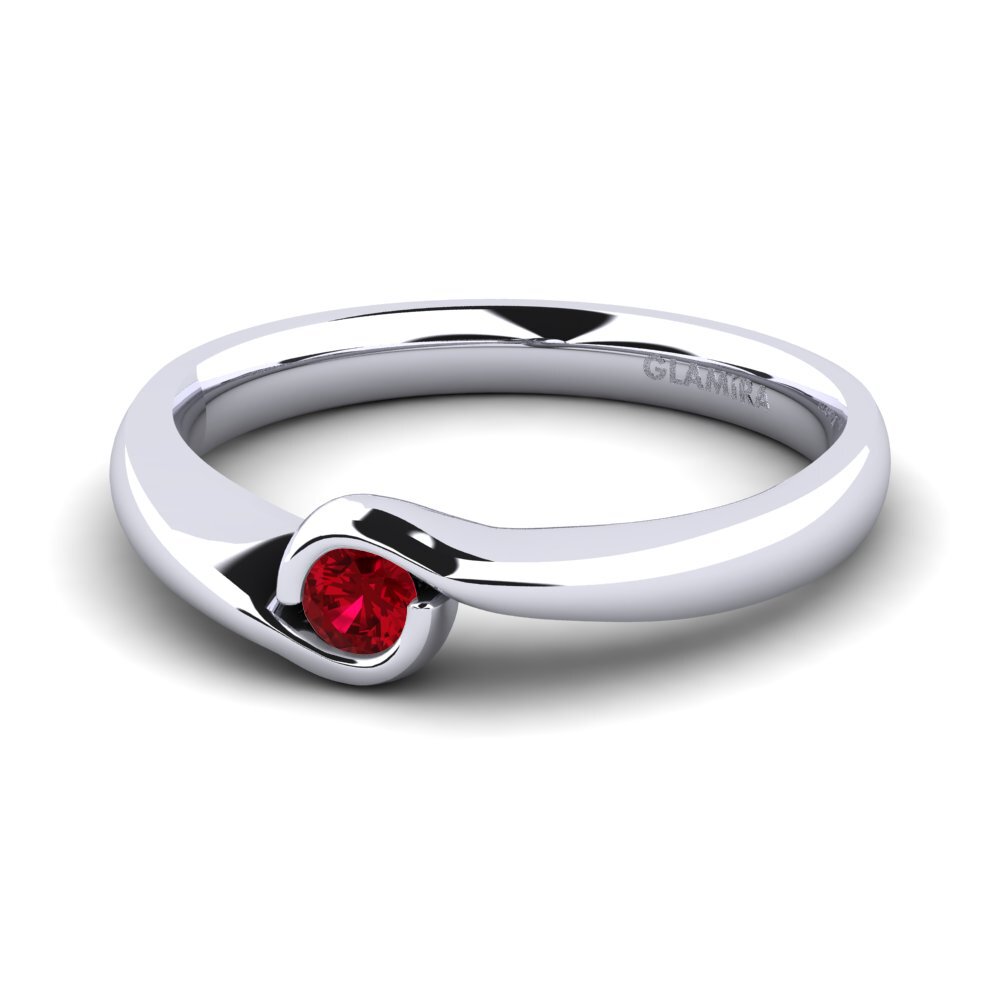 Circonita Roja Anillo de compromiso Sabella 01crt