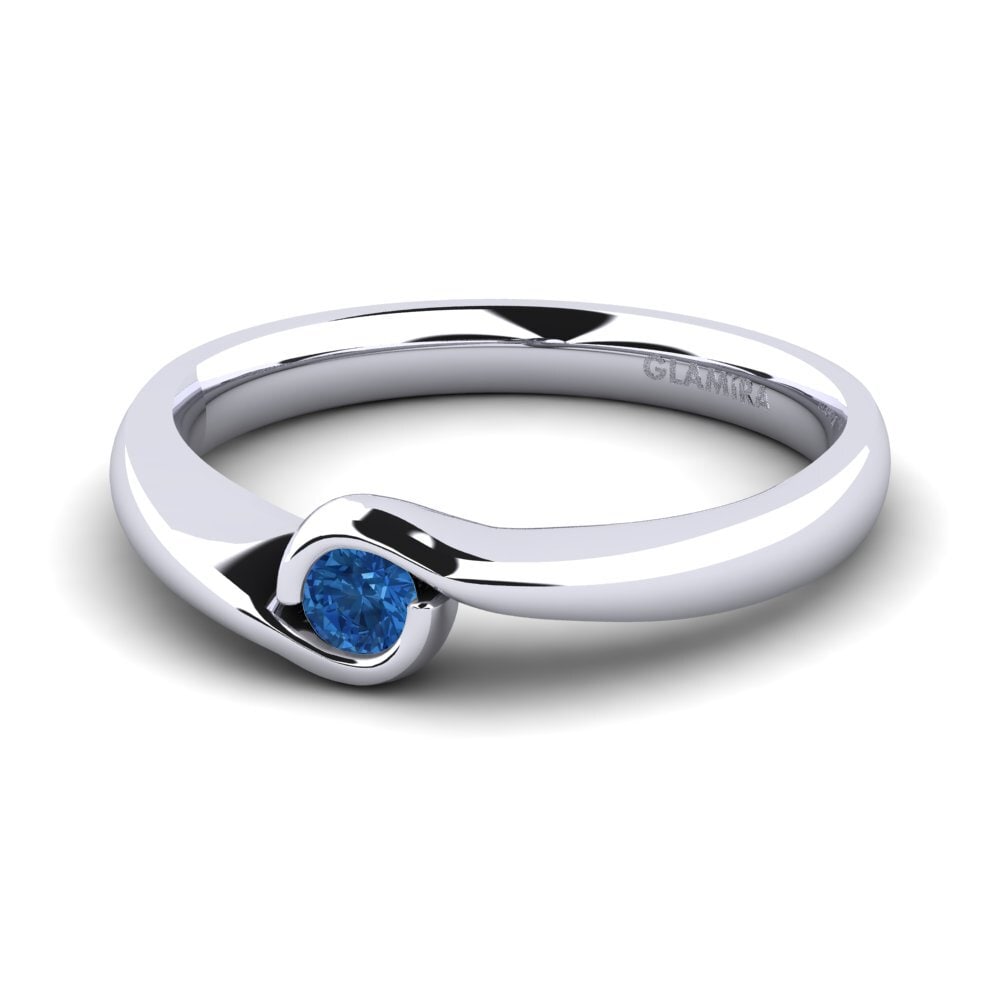 Circonita Azul Oscuro Anillo de compromiso Sabella 01crt