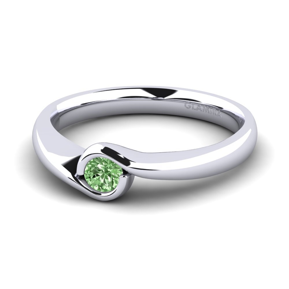 Diamante Verde Anillo de compromiso Sabella 016crt
