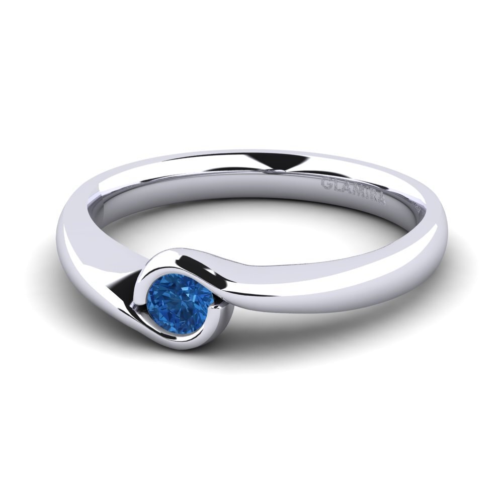 Circonita Azul Oscuro Anillo de compromiso Sabella 016crt