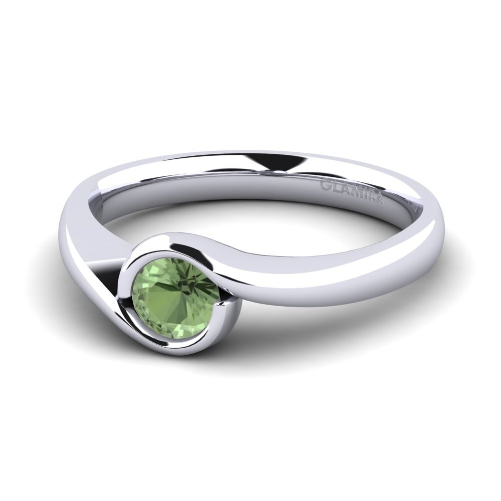 Zafiro Verde Anillo de compromiso Sabella