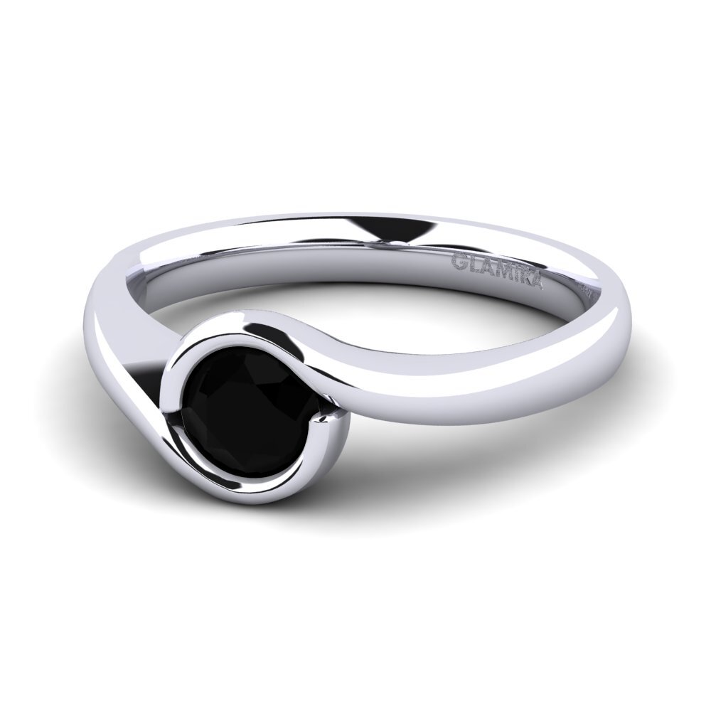 Zafiro negro Anillo de compromiso Sabella 05crt